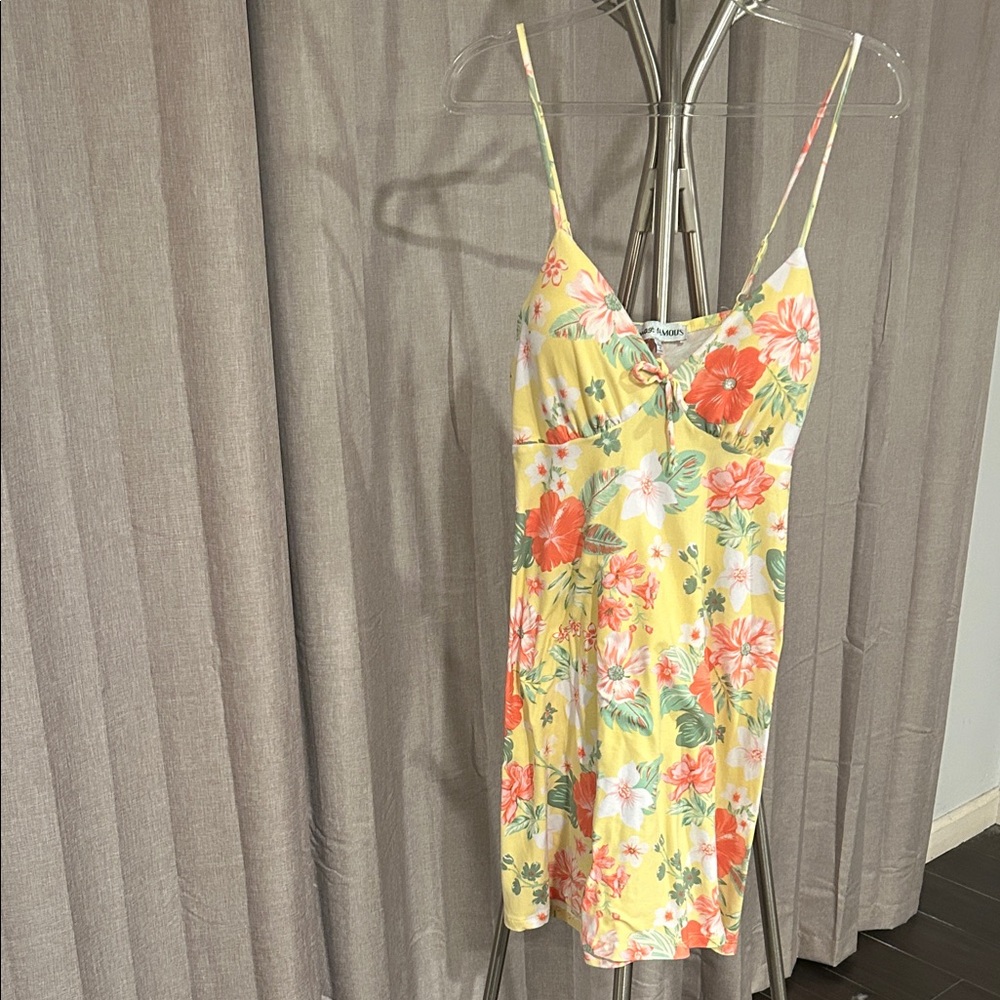 Almost‎ Famous Yellow Floral Dress NWT